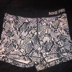 Snakeskin print NIKE pro spandex shorts